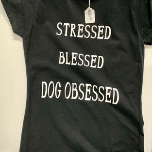 Stressed Blessed Dog Obsessed - Tshirt - Black S