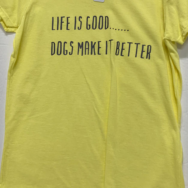 Life Is Good... Dogs Make It Better - Tshirt - Yellow M