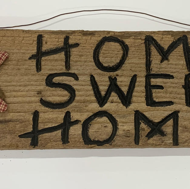 Home Sweet Home with Star - Hanging Sign (7x30)
