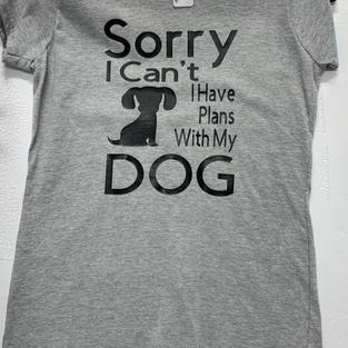 Sorry I Can't I Have Plans With My Dog - Tshirt - Grey M