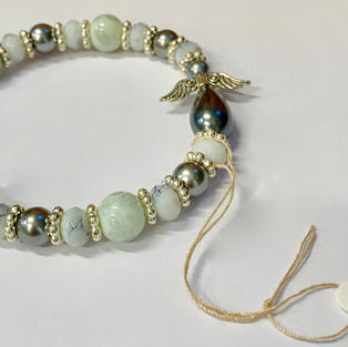 Angel Bracelet - White / Silver / Mottled Grey