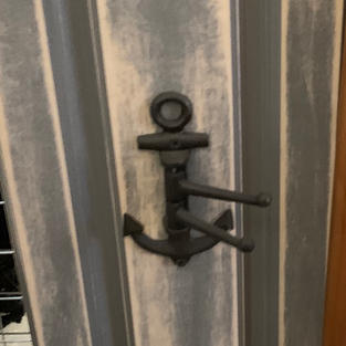 Grey Cabinet Door with Anchor - 8 x 28
