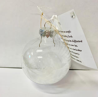 Memory Ball - Clear with White Feather