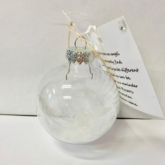 Memory Ball - Clear with White Feather