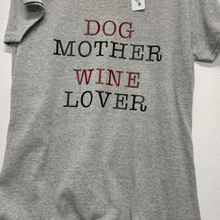 Dog Mother Wine Lover - Tshirt - Grey M