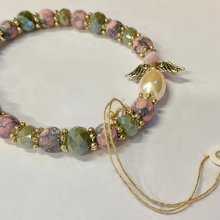 Angel Bracelet - Mottled Pink / Grey / Pink