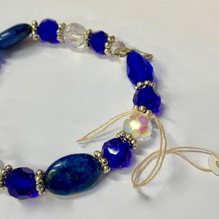 Angel Bracelet - Dark Blue / Crystal / Large Beads