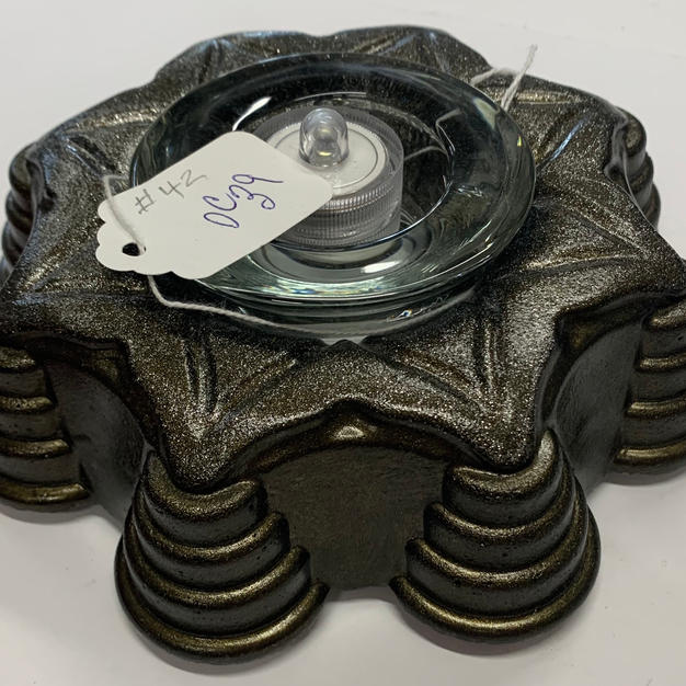 Cement Candle Holder - 3" x 8" - Dark