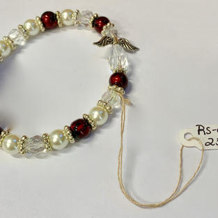 Angel Bracelet - Pearl / Crystal Red