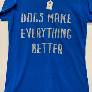 Dogs Make Everything Better - Tshirt - Blue S