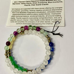 Chakra Bracelet - Triple Band - Fibonacci Spiral Sequence