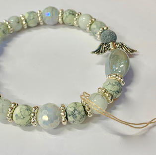 Angel Bracelet - White / Mottled Grey / Silver