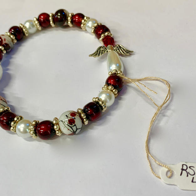 Angel Bracelet - Pearl / Red / Mottled Red