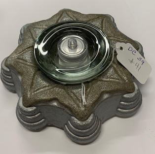 Cement Candle Holder - 2" x 6" silver