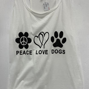 Peace Love Dogs - Tank Top - White L