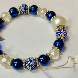Angel Bracelet - Blue / White Pearl
