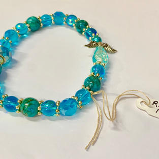 Angel Bracelet - Light Blue / Aqua / Crystal