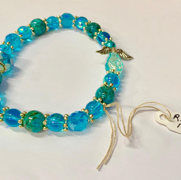 Angel Bracelet - Light Blue / Aqua / Crystal