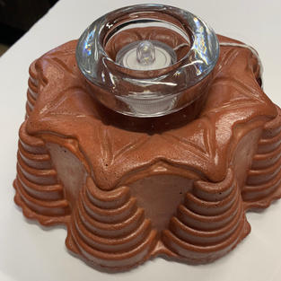 Cement Candle Holder - 2.5" x 6" Bronze