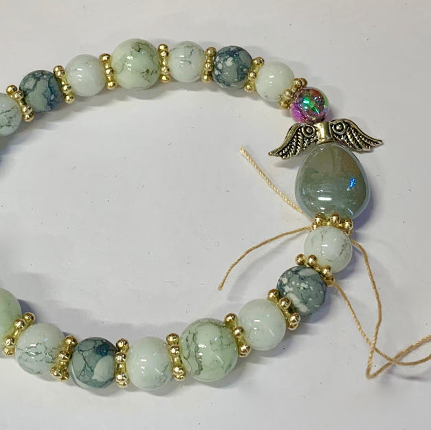 Angel Bracelet - Mottled White / Grey / Silver