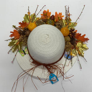 Welcome Hat - White Straw Hat