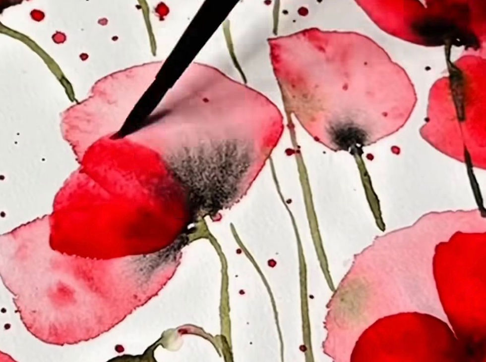 Thumbnail: Aufzeichnung: Mohnblumen Watercolor Live Workshop
