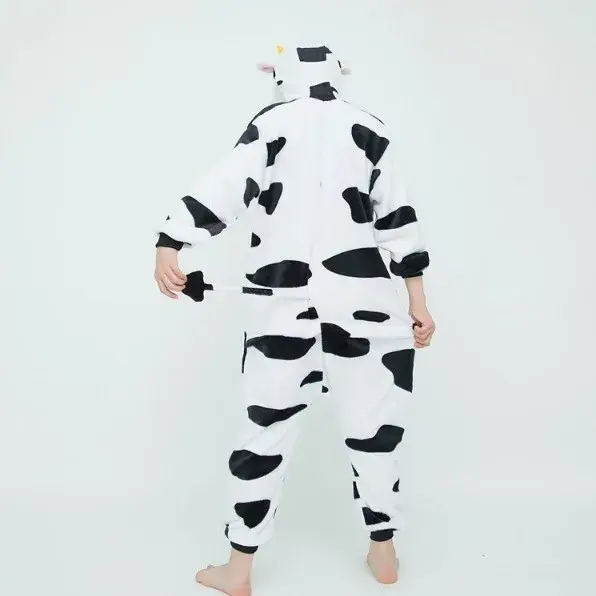 Thumbnail: 2025 New Animal Cartoon Onesie Pajamas Flannel Sleepwear Milk Cow Series Outdoor