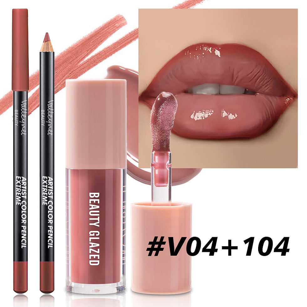 Miniatura: 2pcs/Set Velvet Texture Lip Makeup,Matte Effect, Red, Brown Colors, Create a Moi