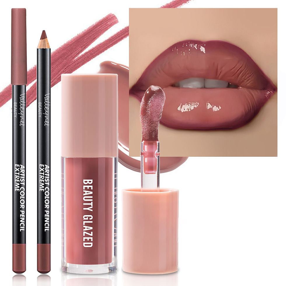 Miniatura: 2pcs/Set Velvet Texture Lip Makeup,Matte Effect, Red, Brown Colors, Create a Moi