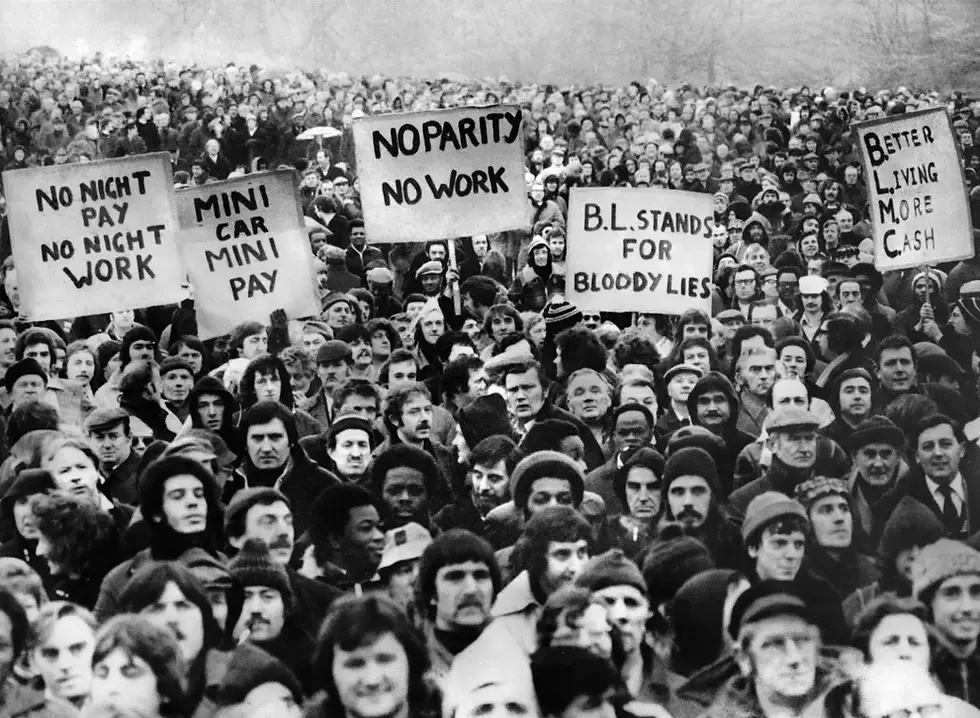 Striking public sector workers in London, 1979. Photo: AFP