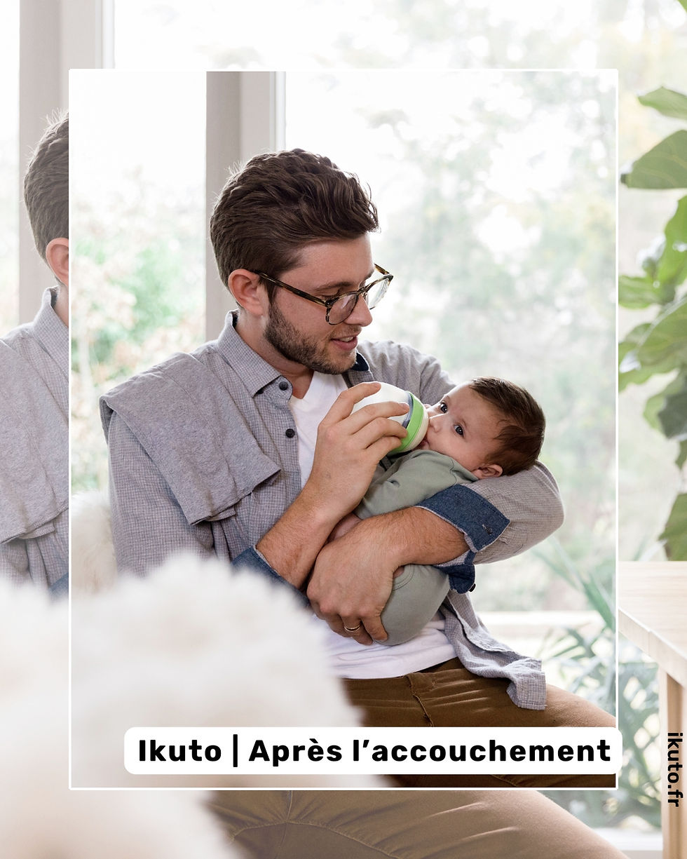Père nourrissant son bébé, Ikuko | Après l'accouchement