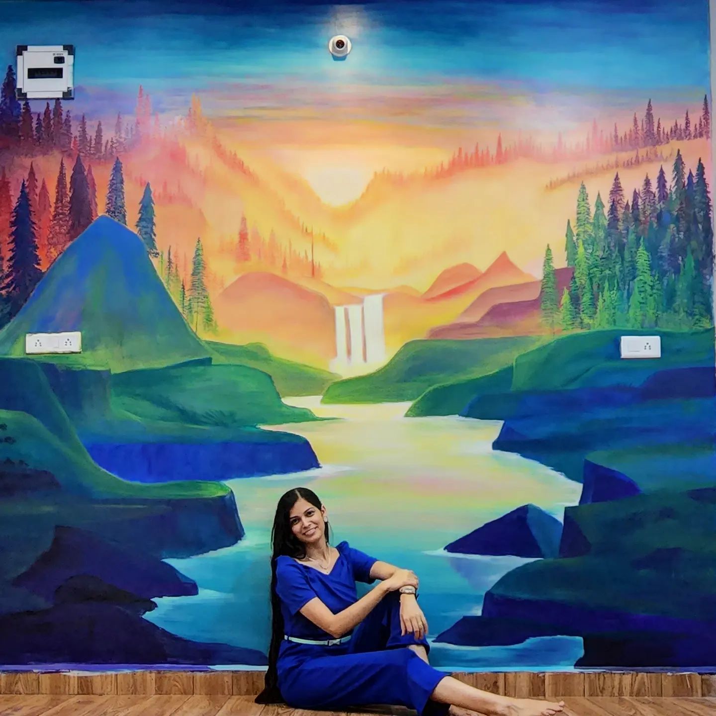 Sunrise Landscape Mural by Snehita
