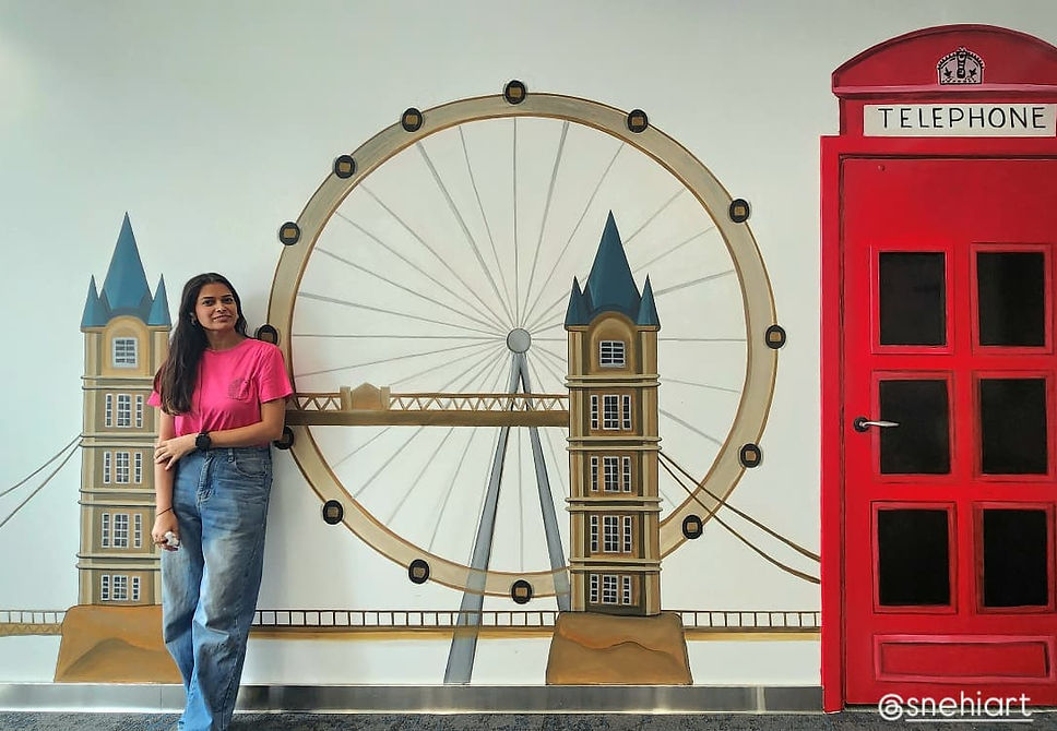 London themed Mural painted by Snehita