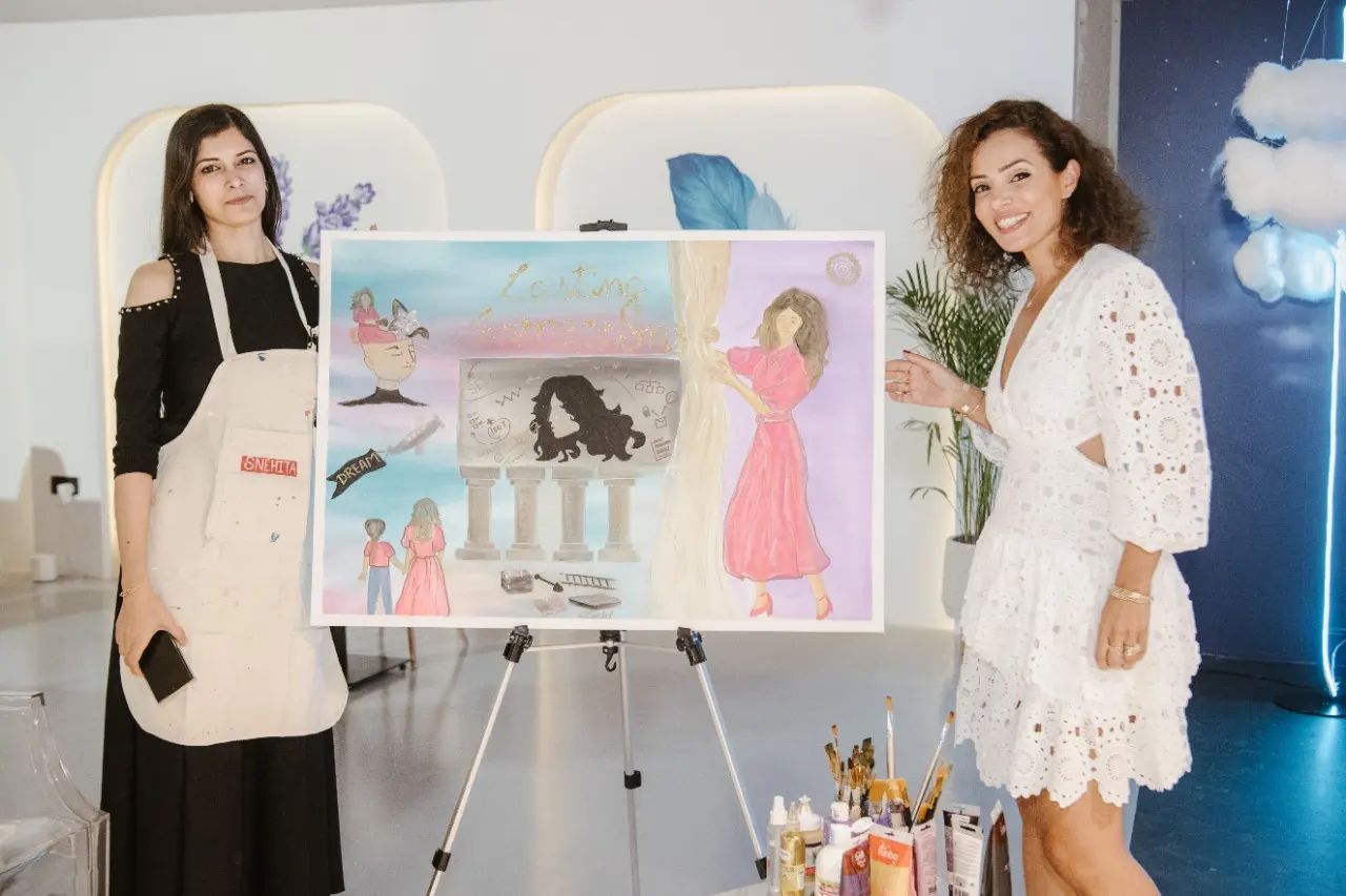 Snehita Live painting at Book launch in Dubai