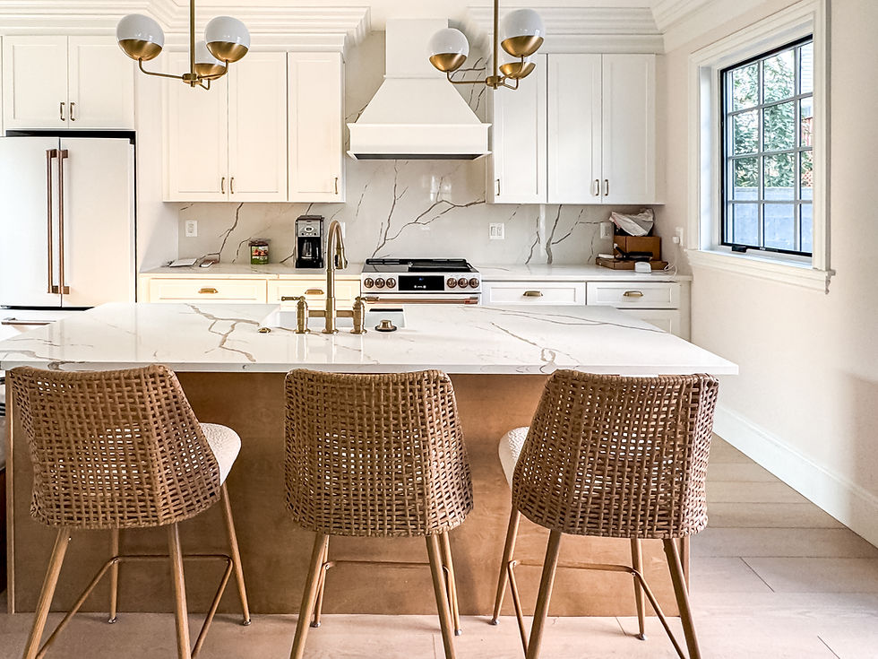 kitchen renovation, wood accents, white cabinets, light kitchen, white kitchen, interior design