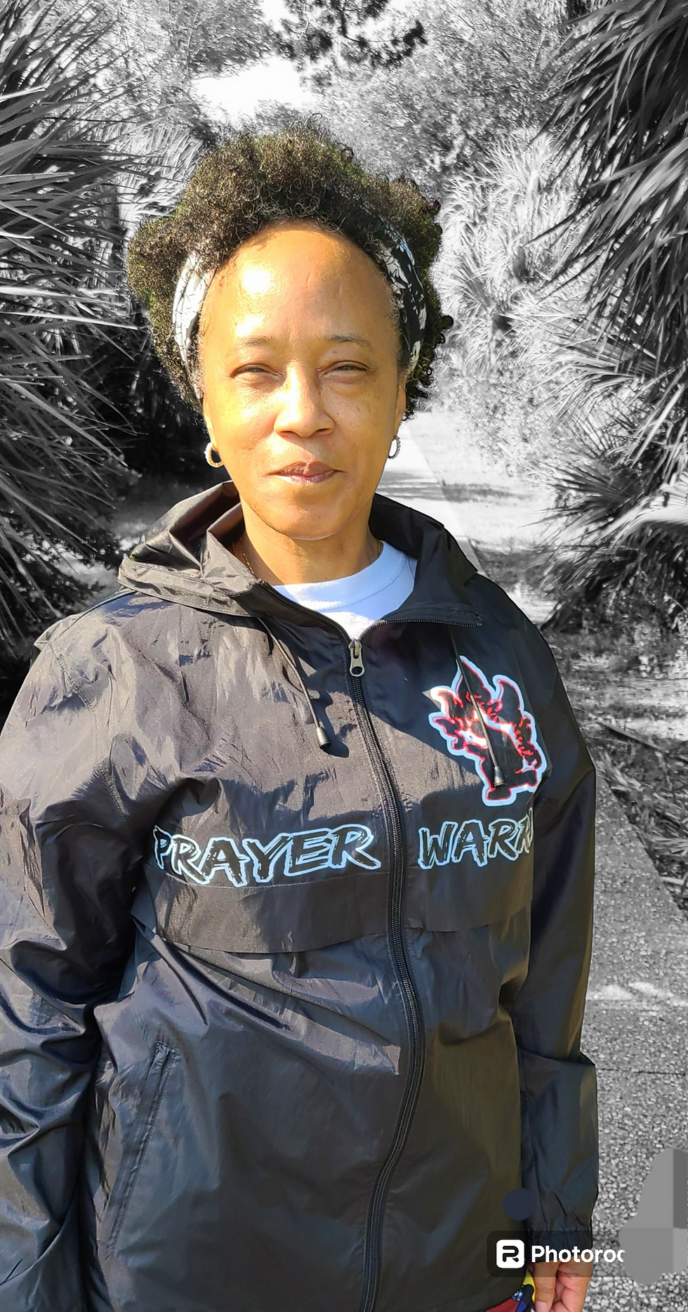 Thumbnail: Black Prayer Warrior lightweight windbreaker