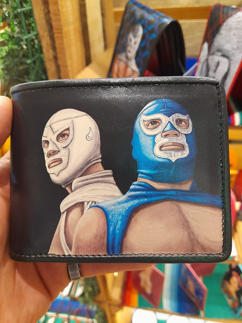 Miniatura: Cartera piel genuina "Lucha libre mexicana"