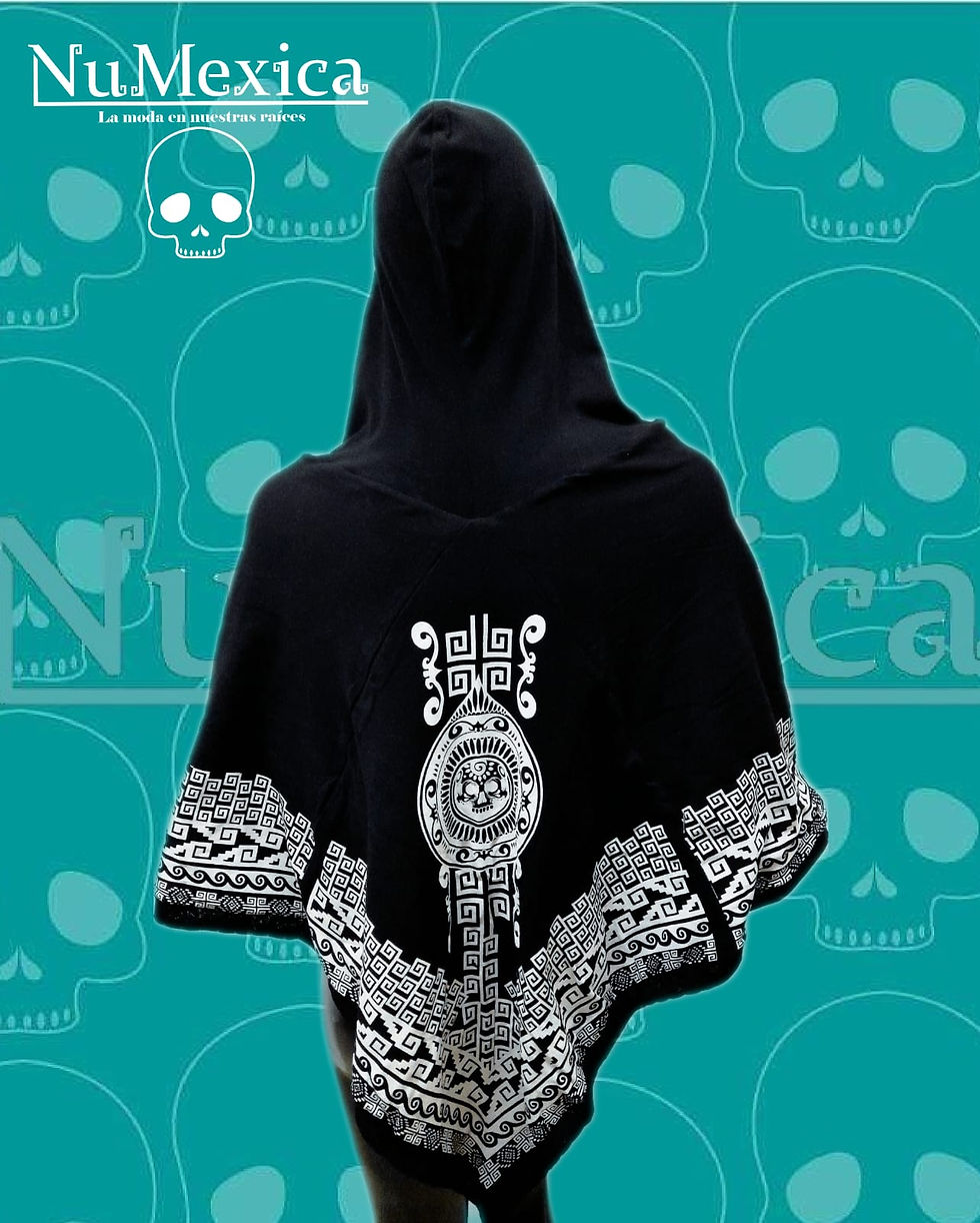 Miniatura: Poncho modelo "Mictlán"