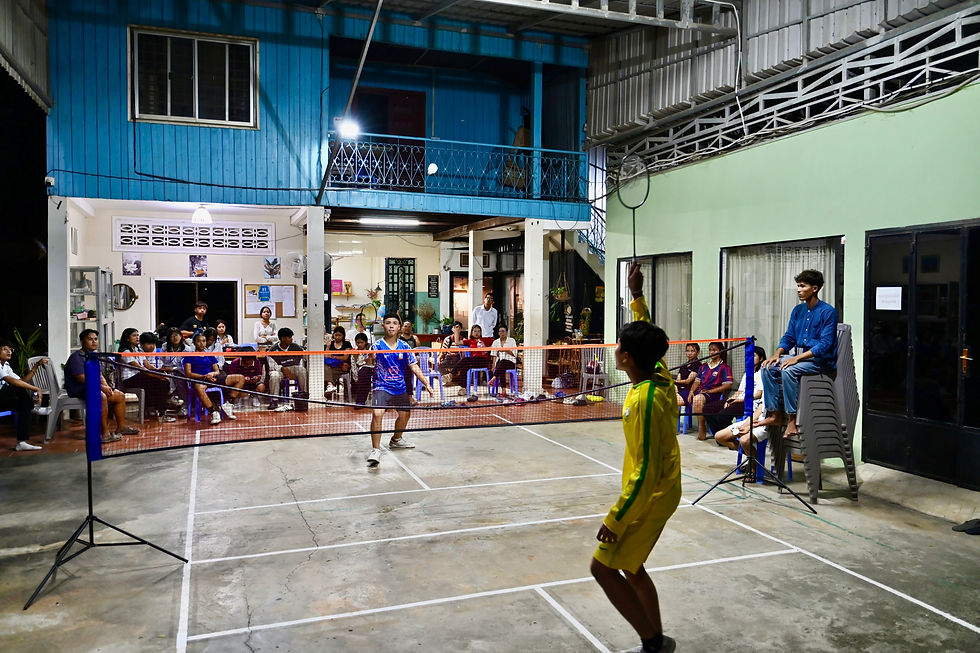 Badminton Tournament on a Friday evening at Mission Dove Cambodia, Youth Learning Center.