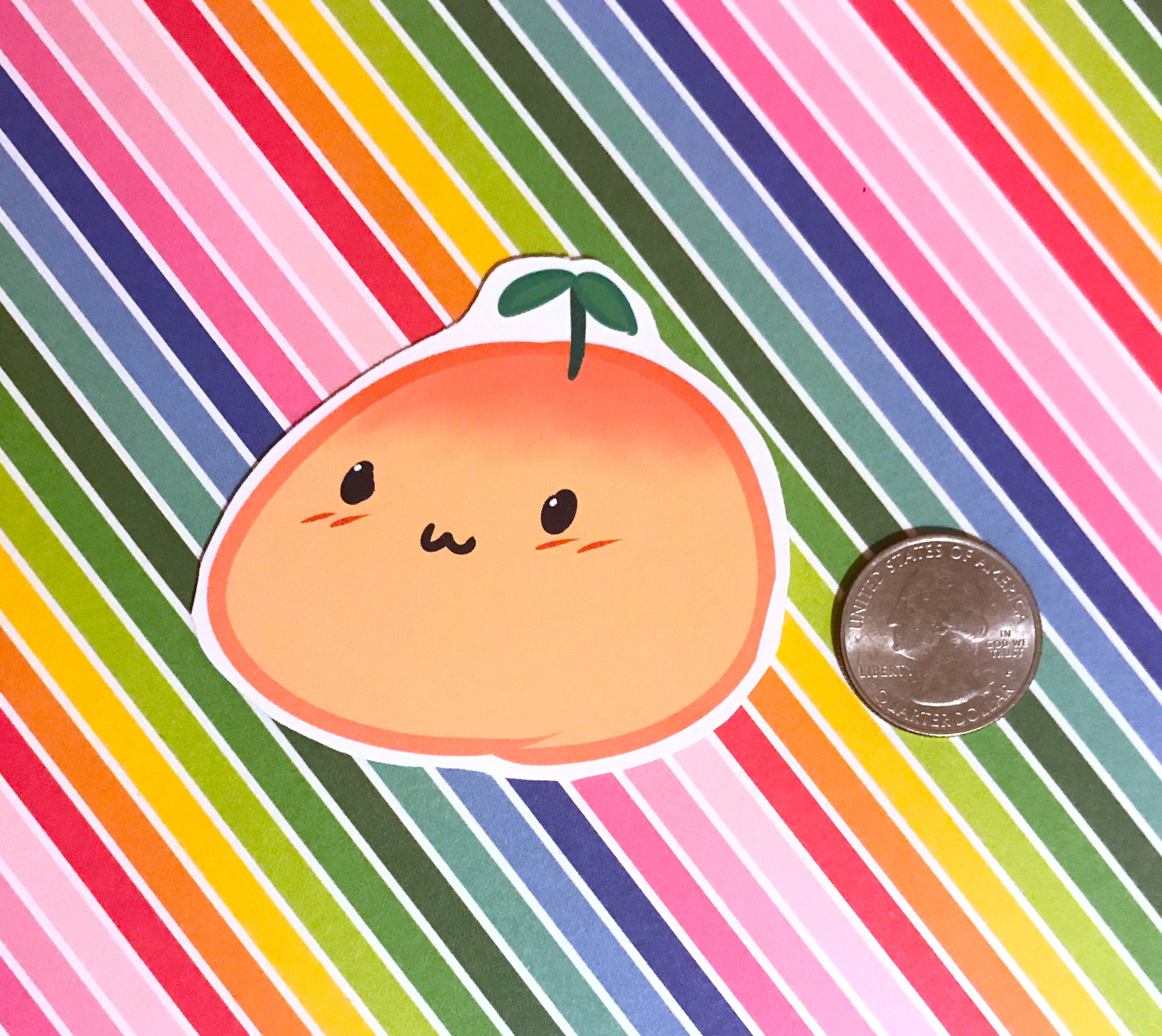 3" Peach Monster Sticker