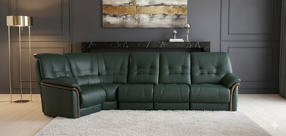 サムネイル： 至高の寛ぎをリビングに。洗練されたデザインと極上の座り心地を叶えるレザーコーナーソファSD340