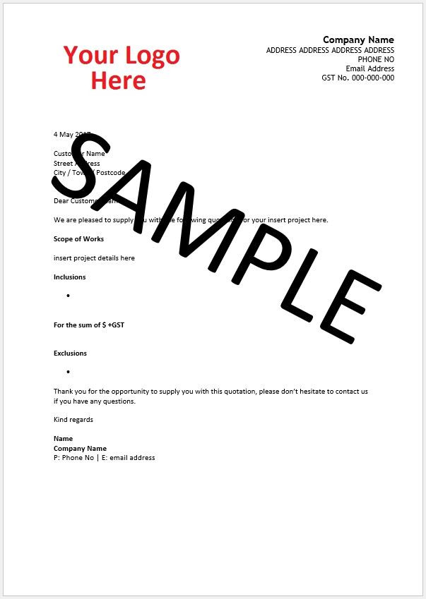 Professional Quote Template