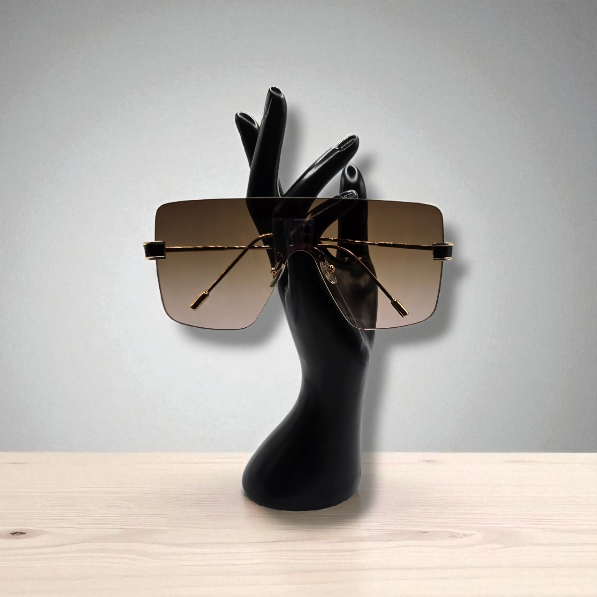 Giselle Rimless Sunglasses - Ombre Brown