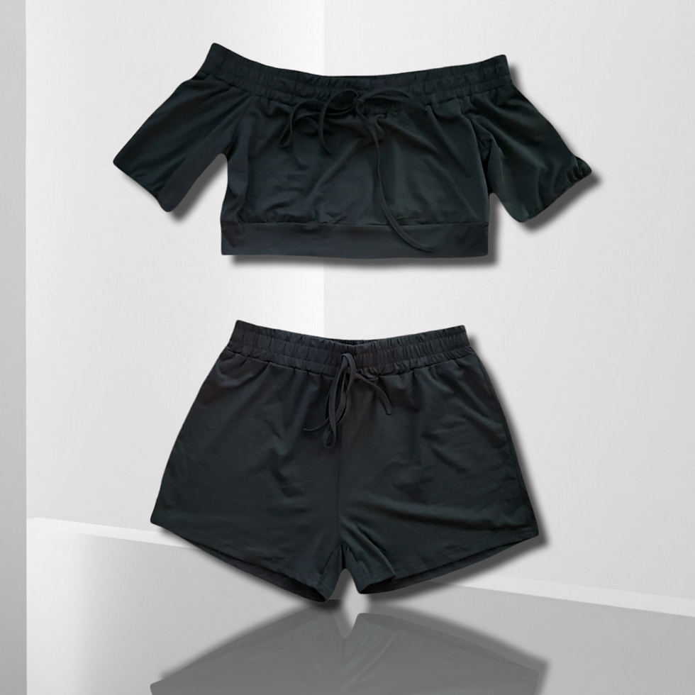Thumbnail: Chill With Me Short Set - Black