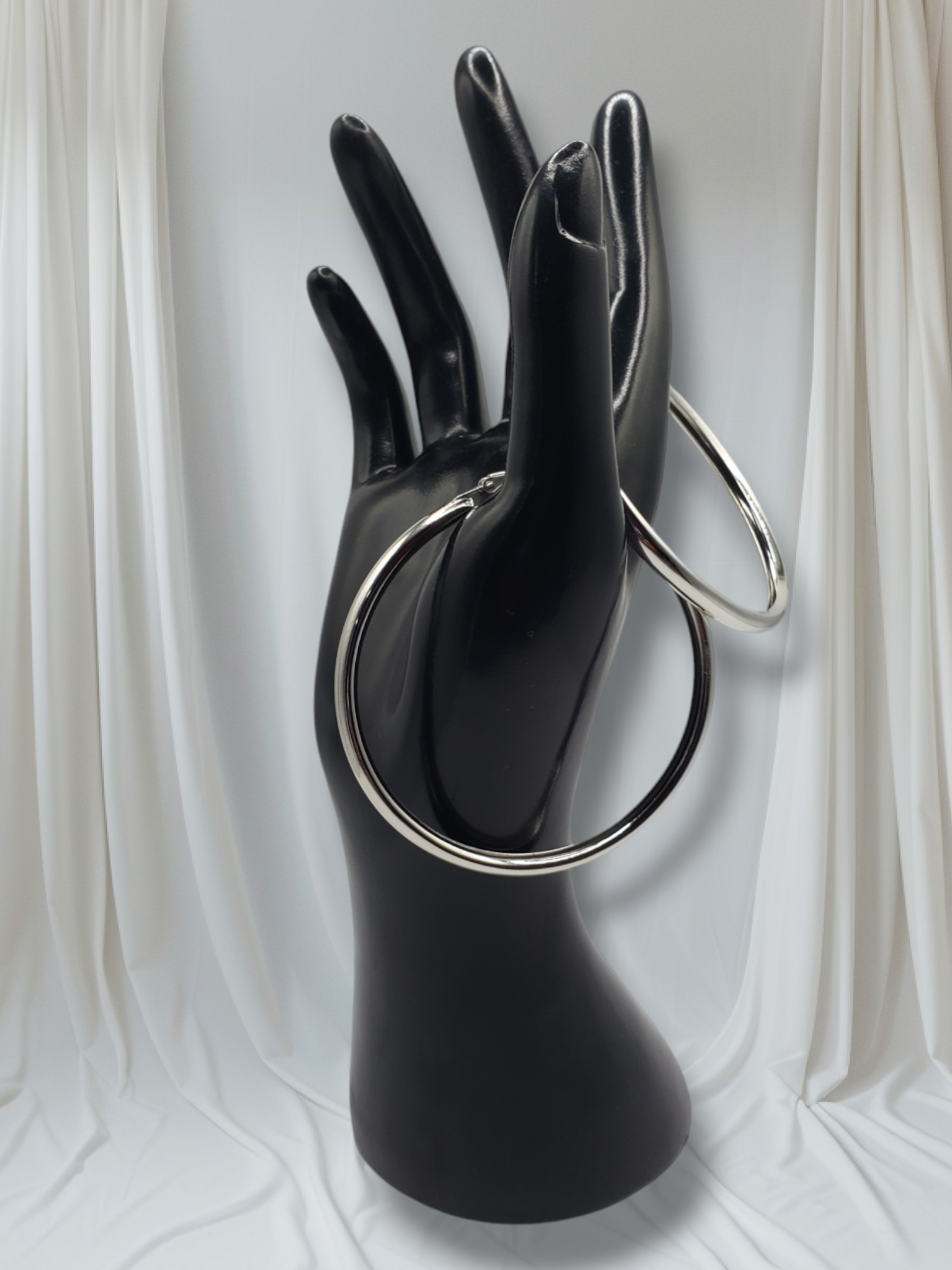 Hollow Silver Tone Hoops