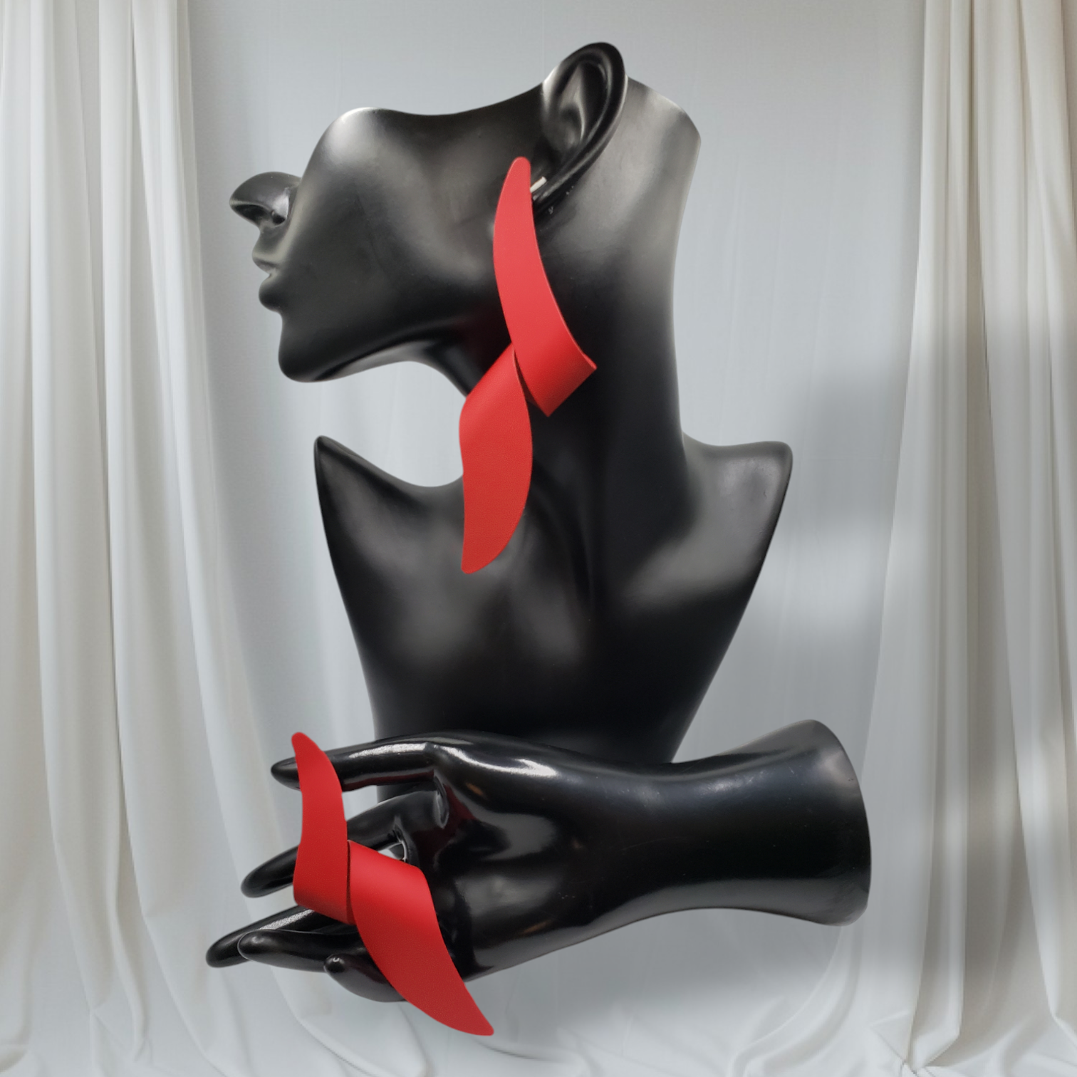 Spiraling Out Of Control Earrings - Red