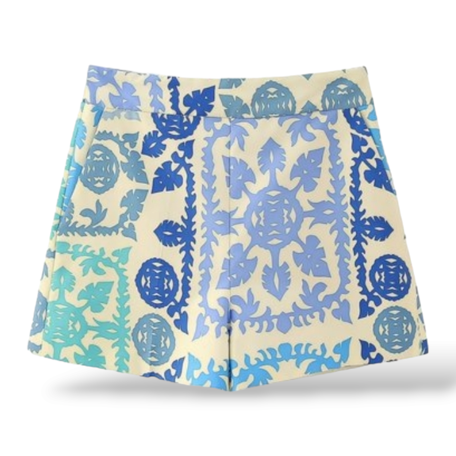 Aqua Geo Print Shorts