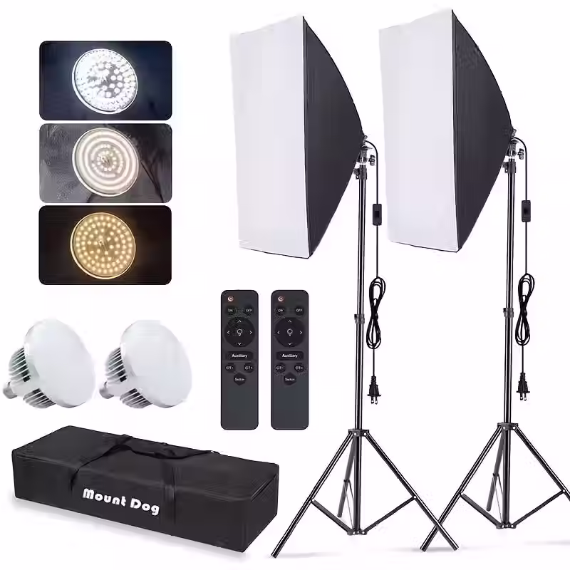 Softbox Lighting Kit, 2X19.7"X27.5" Photography Continuous Lighting System