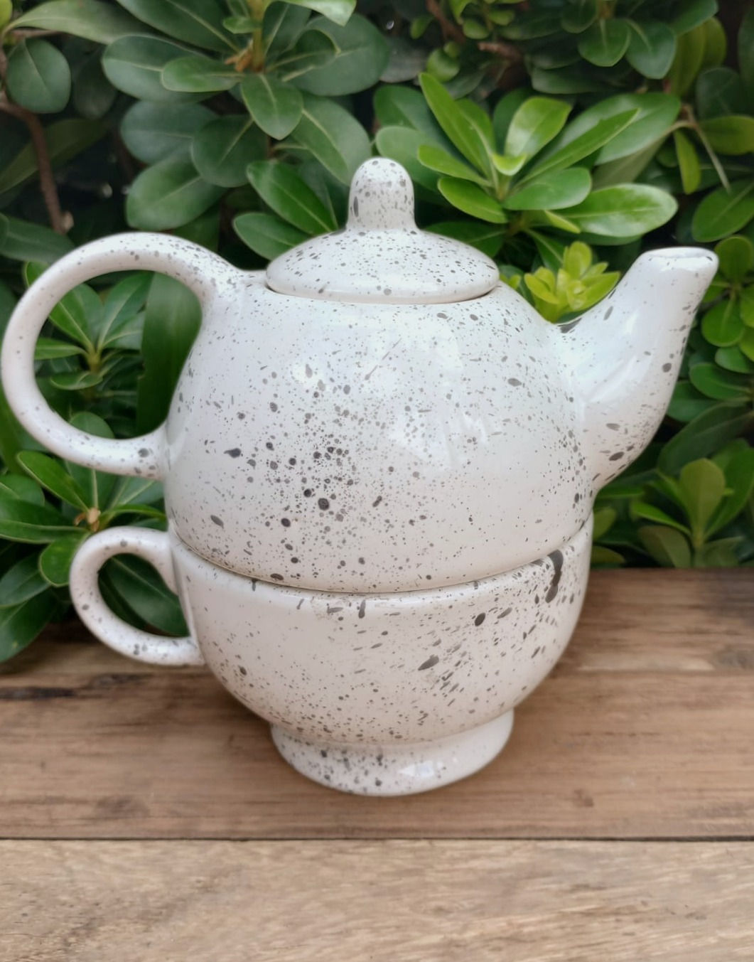 Tea for One Blanca salpicado Negra