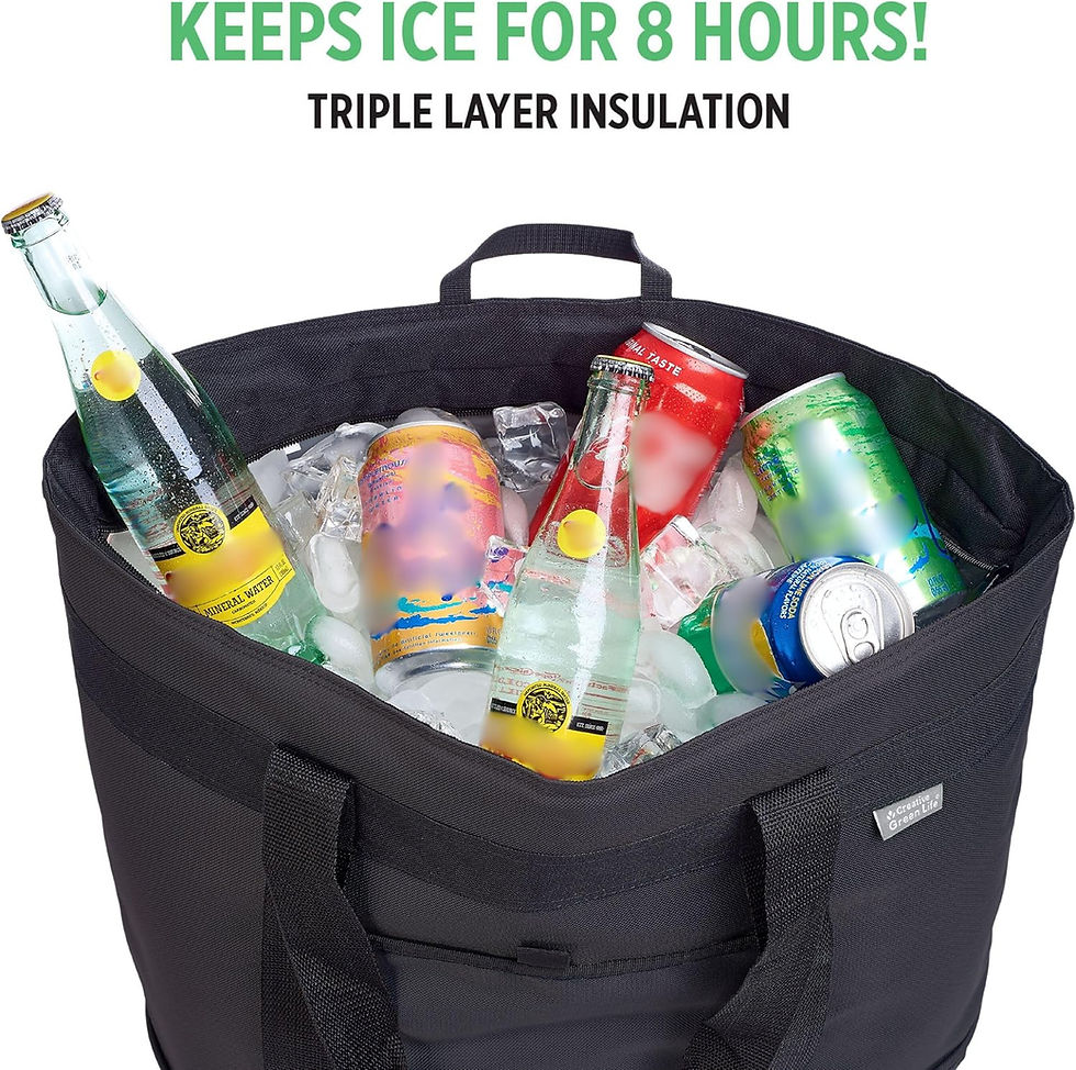 Thumbnail: Jumbo Insulated Cooler Bag (Black) with HD Thermal Insulation